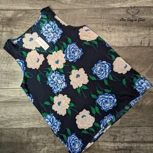 Ann Taylor Floral V Neck Tank Top Size S